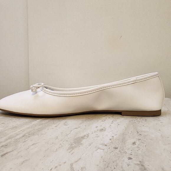 On 34th Naomie Ballet Flats White Smooth 8M - A011 - Picture 6 of 9